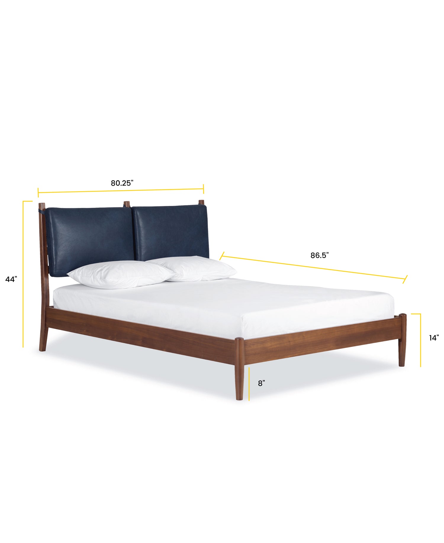 Truro Bed Headboard Cushion Set | Midnight Blue | King 