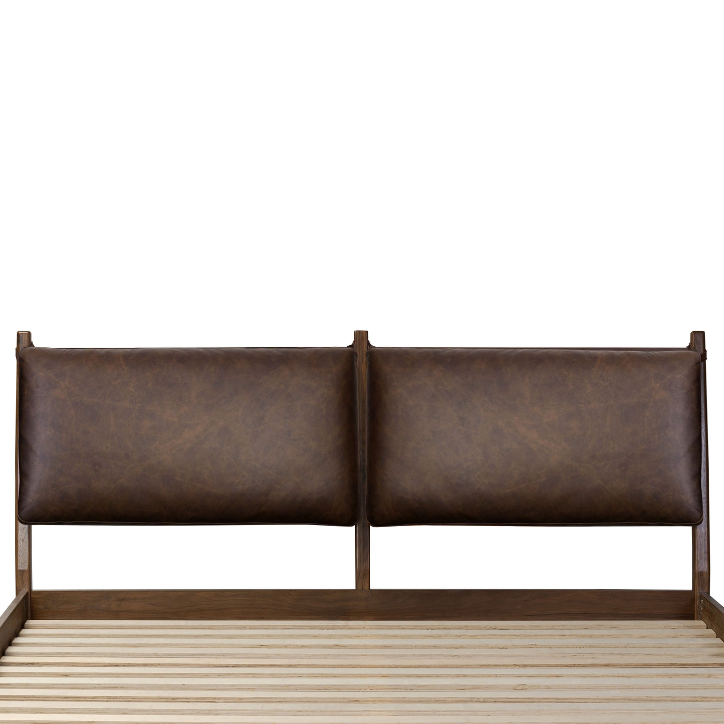 Truro Bed with Leather Cushions | Bridle Brown | King