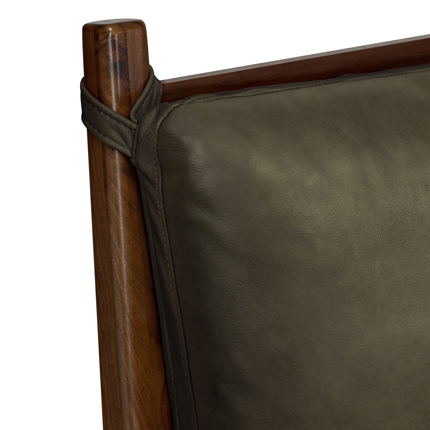 Truro Bed with Leather Cushions | Olivine Green | King