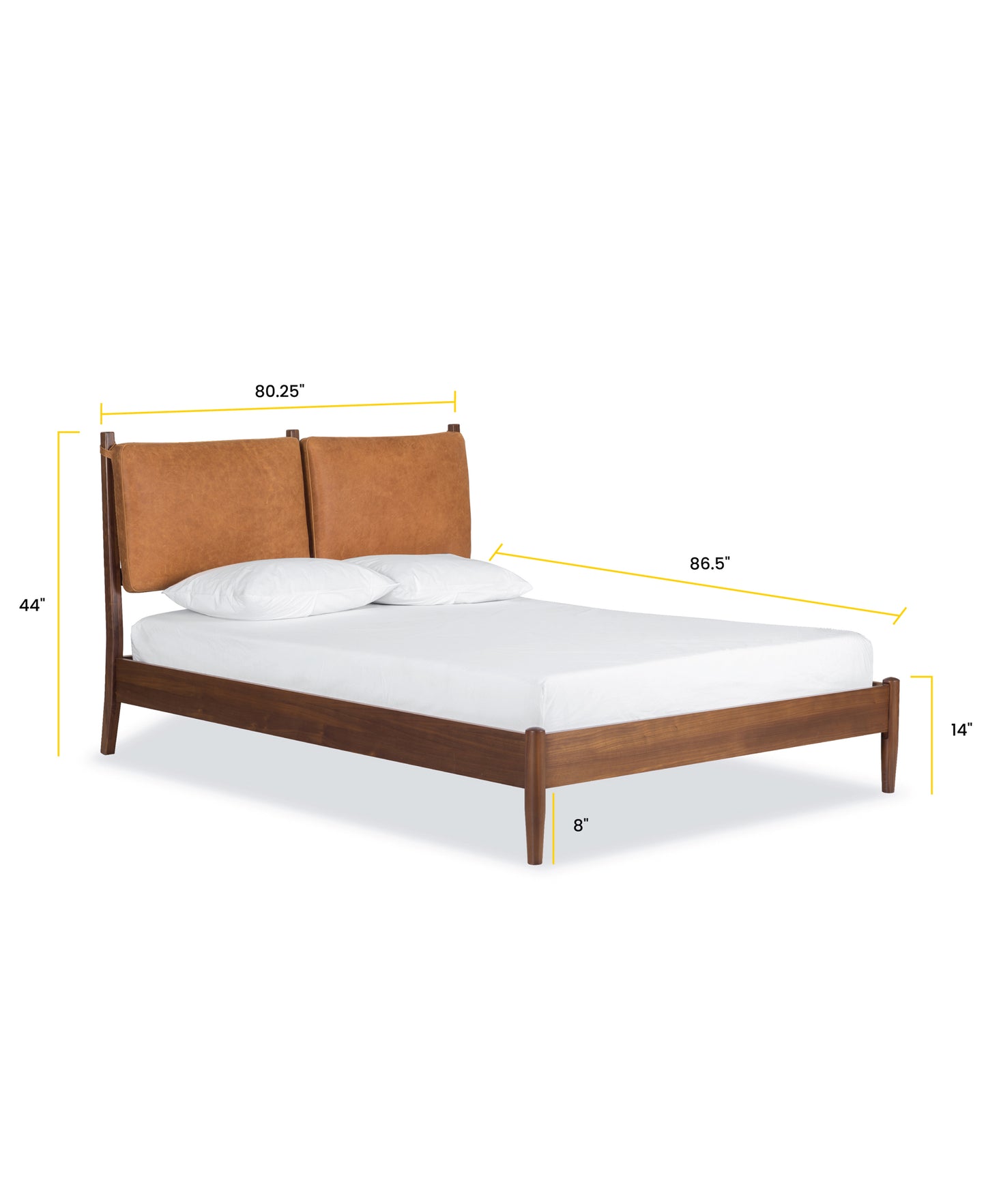 Truro Bed Headboard Cushion Set | Cognac Tan | King