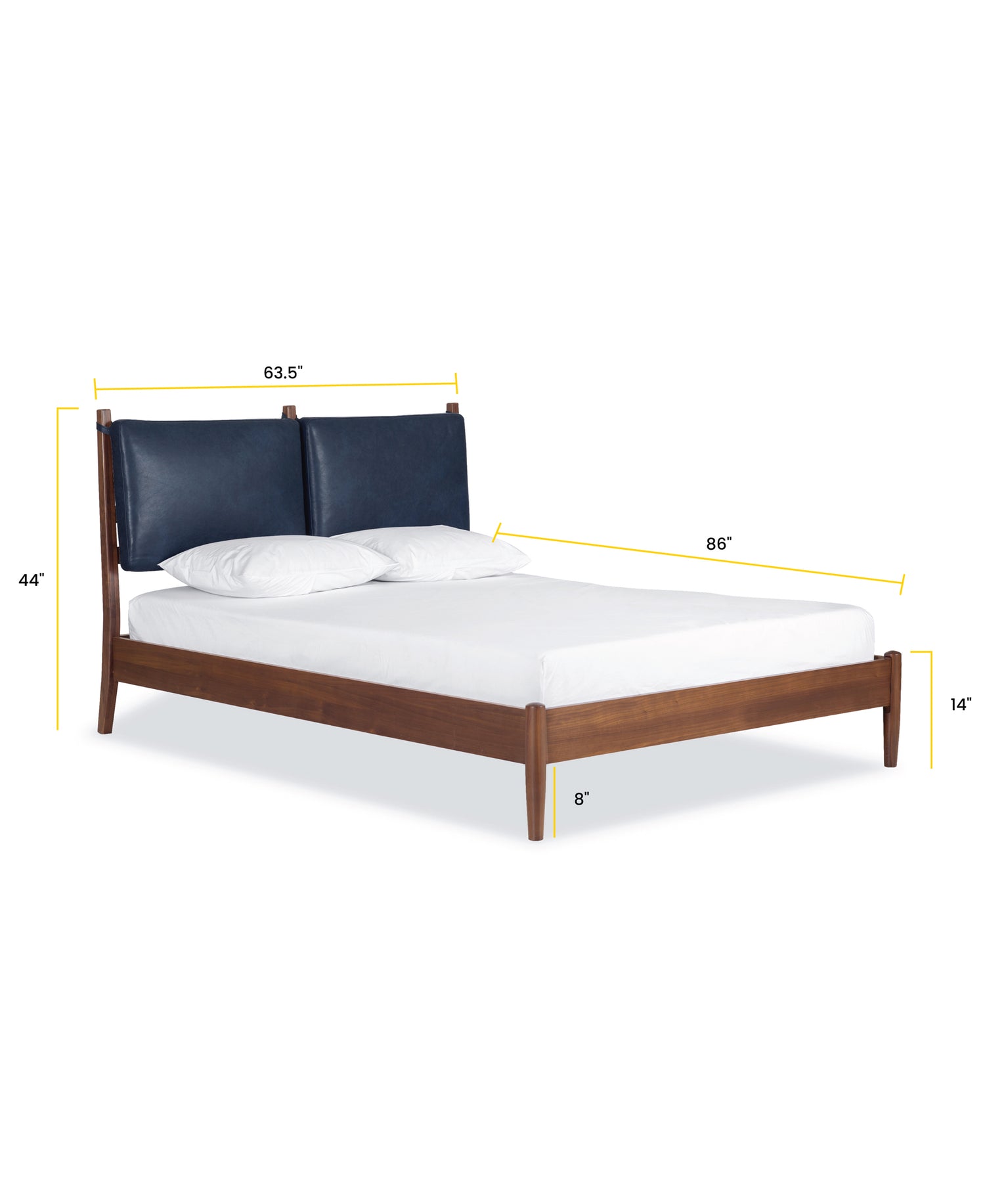 Truro Bed Headboard Cushion Set | Midnight Blue | Queen 