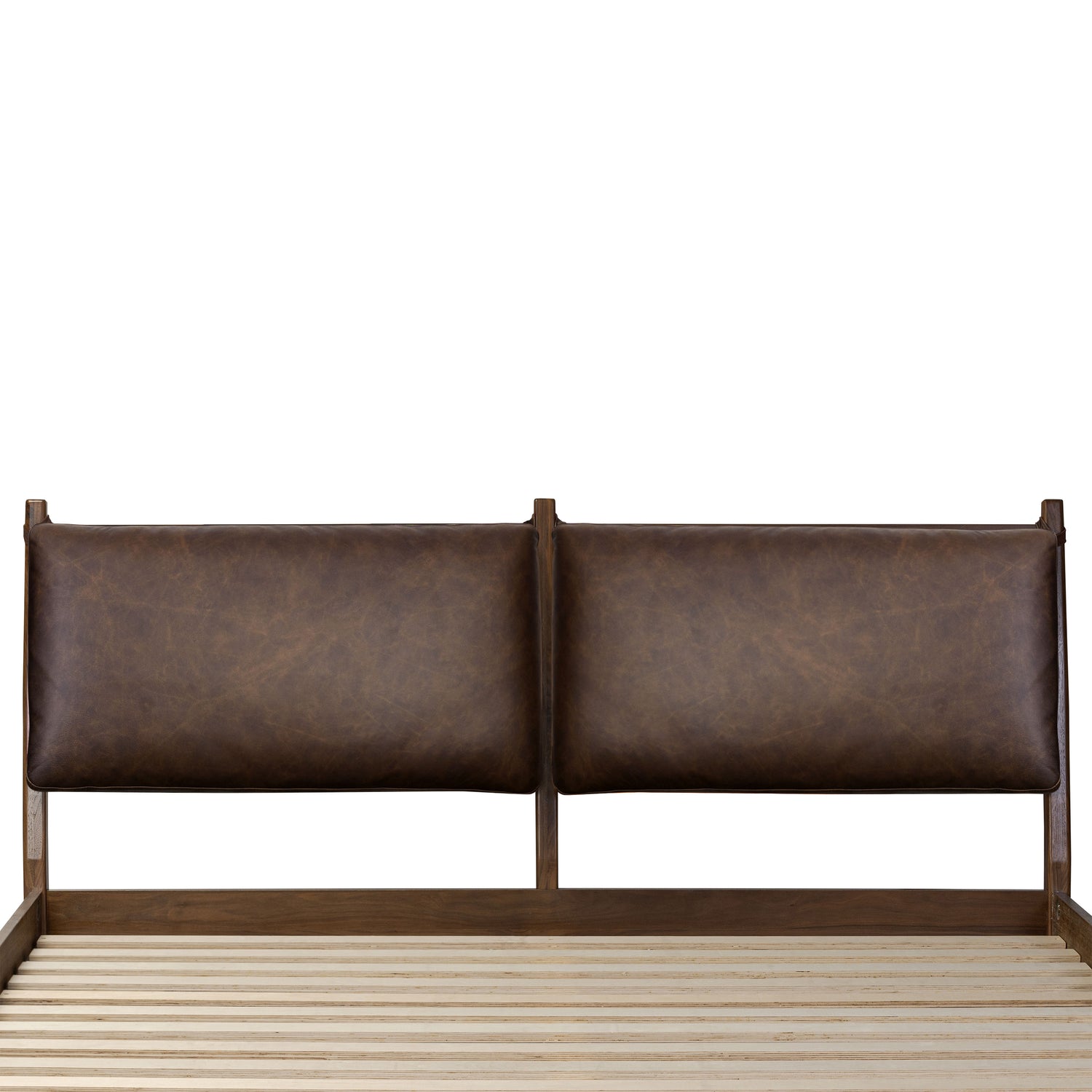 Truro Bed with Leather Cushions | Bridle Brown | Queen 