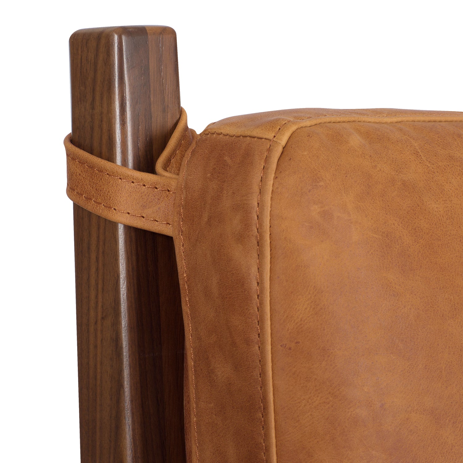 Truro Bed with Leather Cushions | Cognac Tan | King 