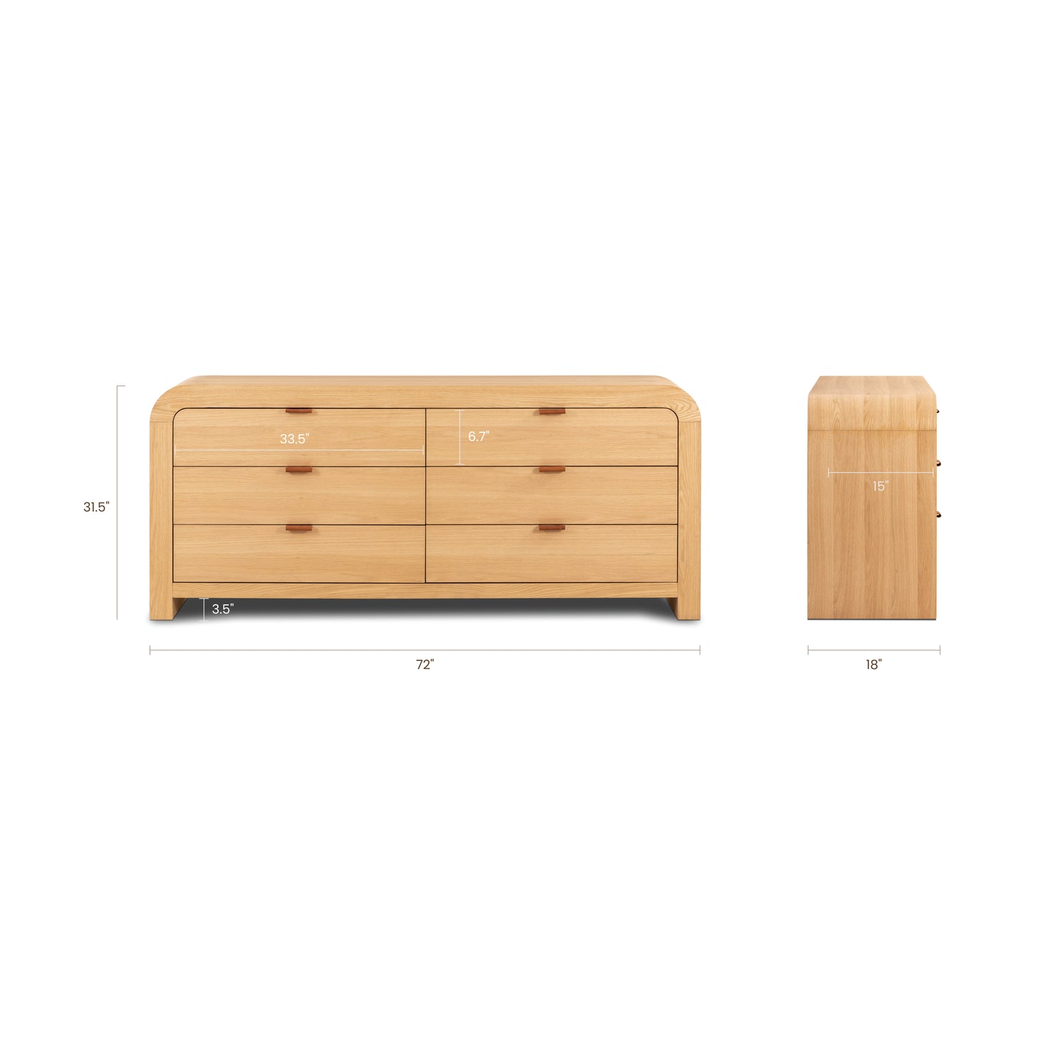 Cirq 6 Drawer Dresser | Oak 