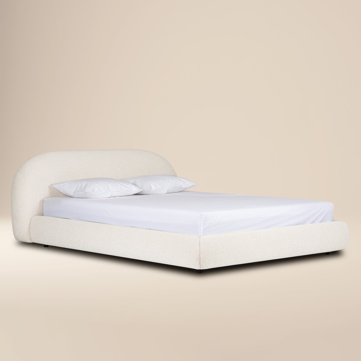 Genoa Bed | Crema White Boucle | King 
