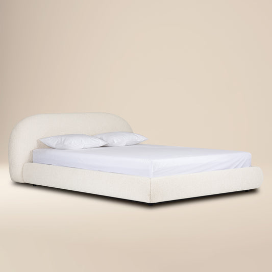 Genoa Bed | Crema White Boucle | King