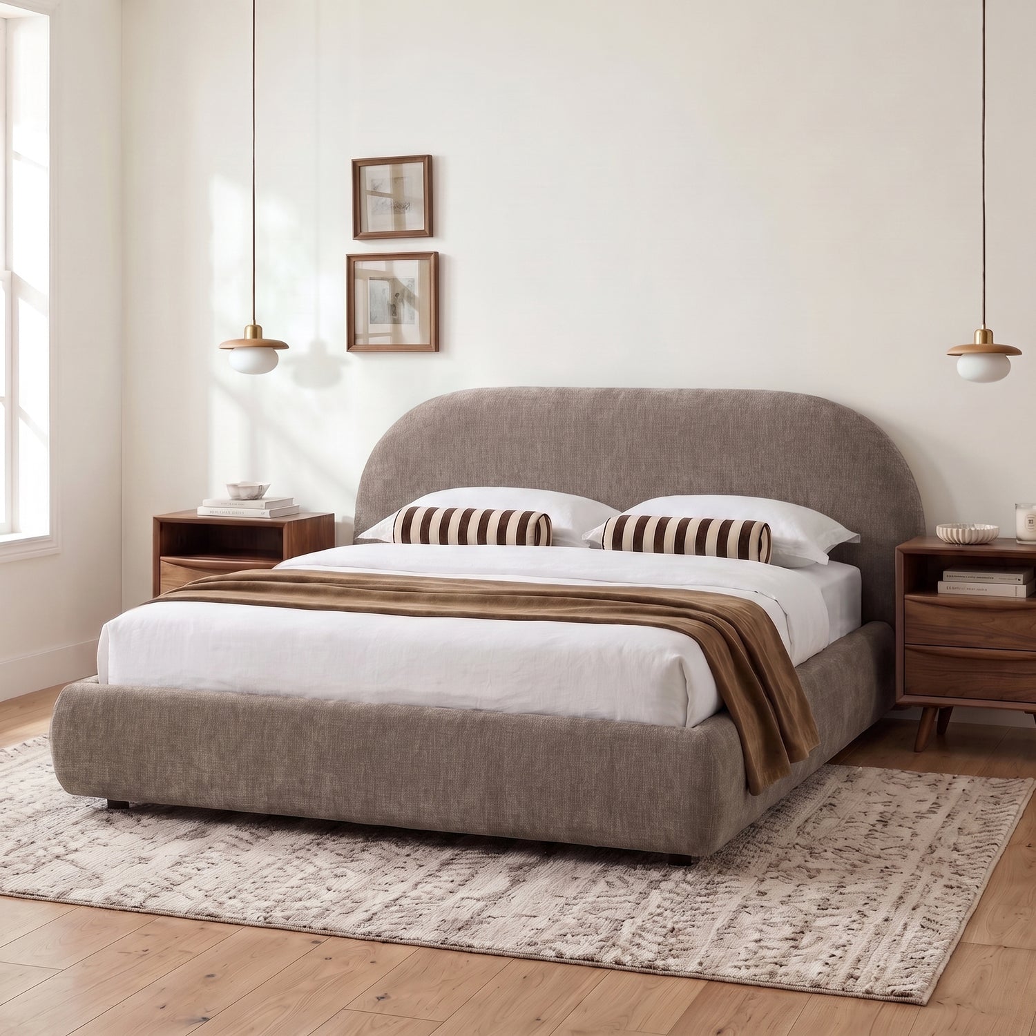 Genoa Bed | Taupe Brown | King lifestyle_image