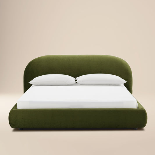 Genoa Bed | Distressed Green Velvet | King