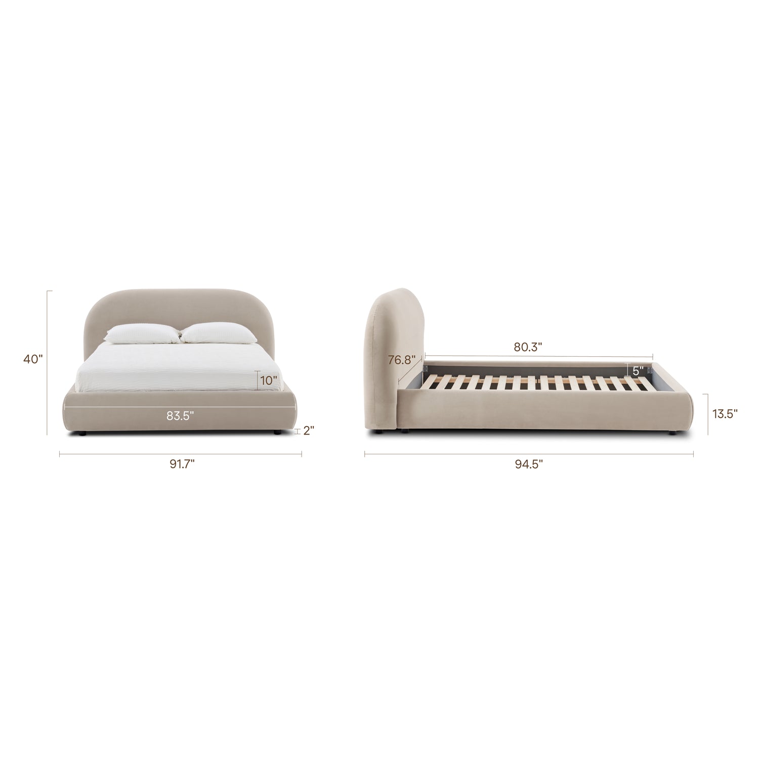 Genoa Bed | Dune Brown | King 