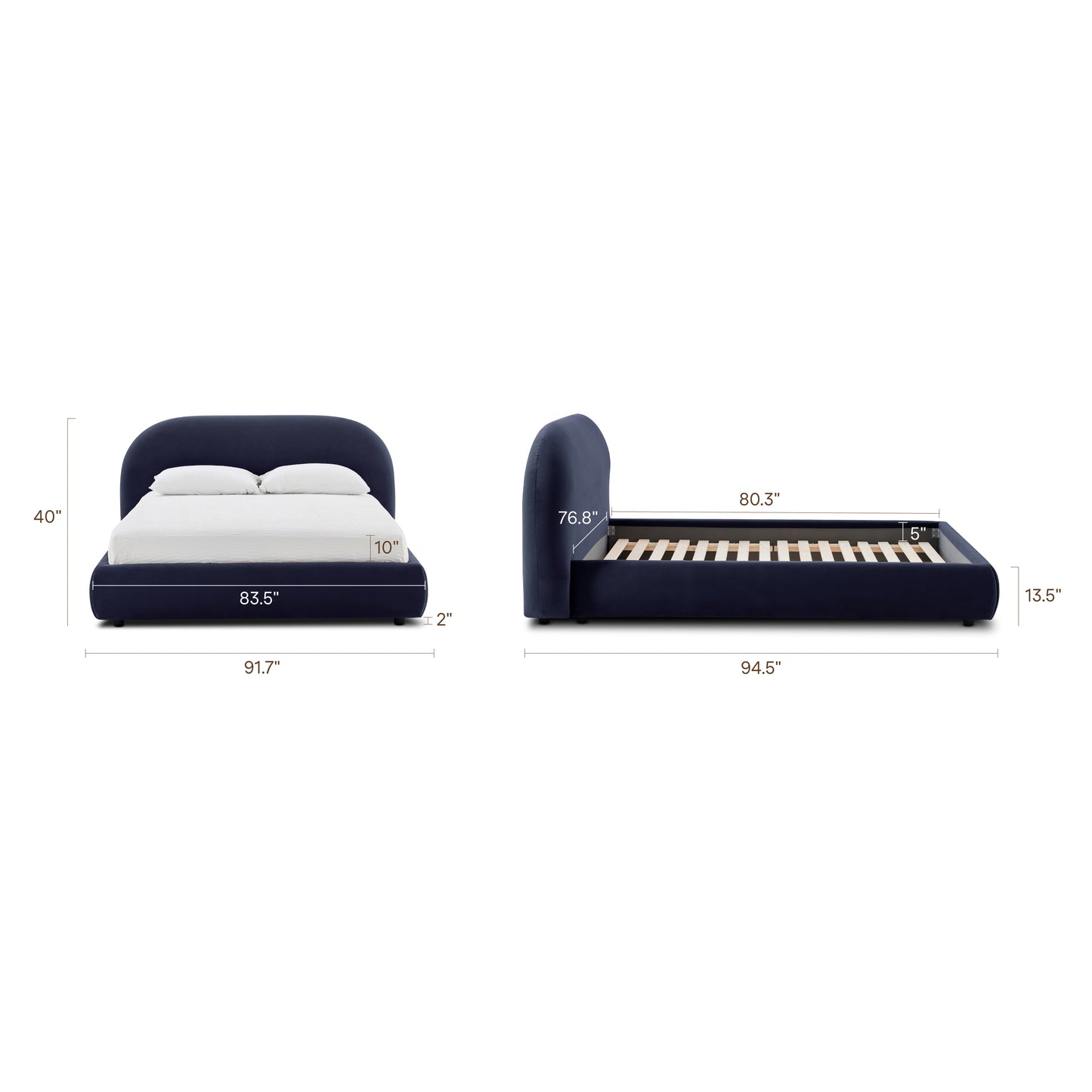 Genoa Bed | Ink Blue | King