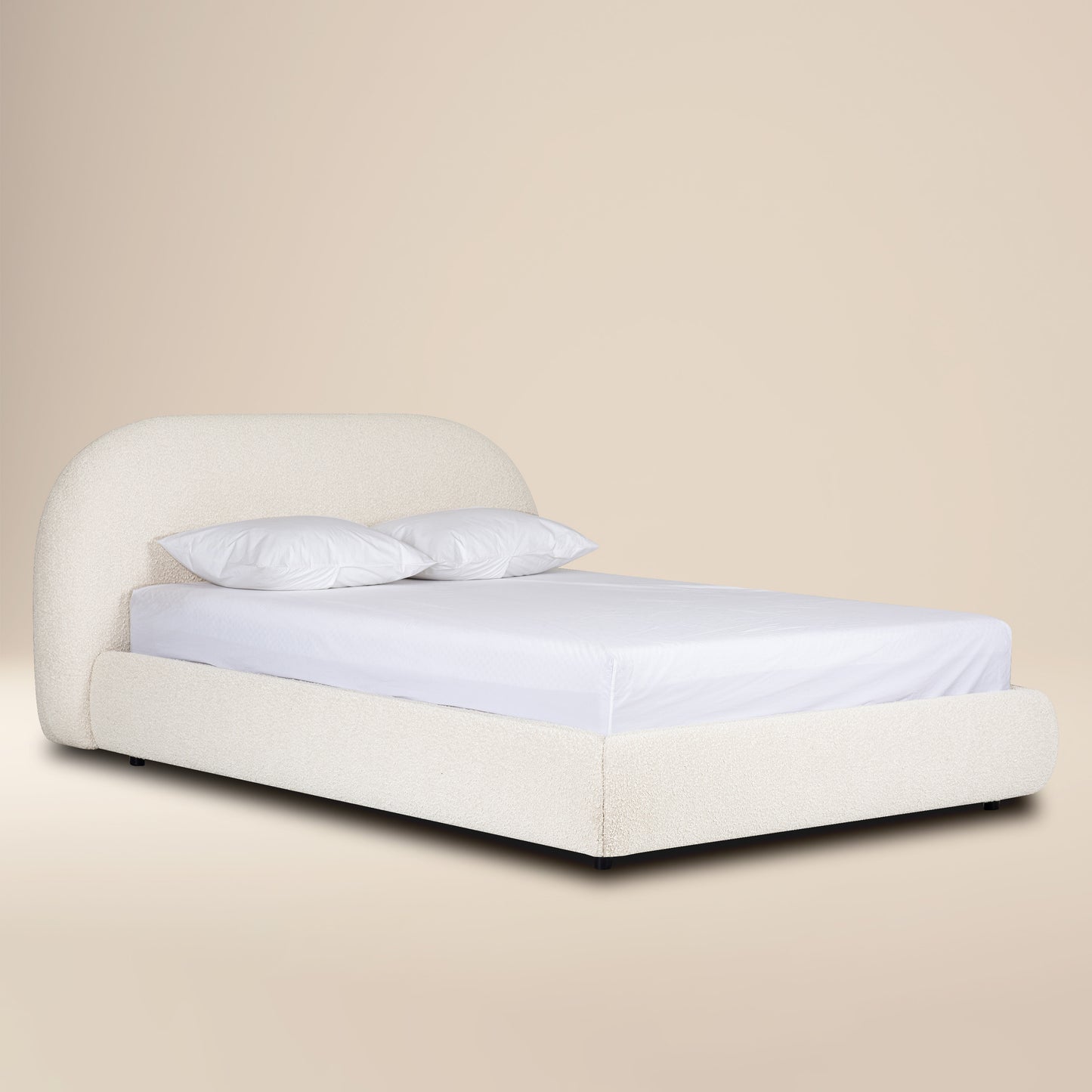 Genoa Bed | Crema White Boucle | Queen