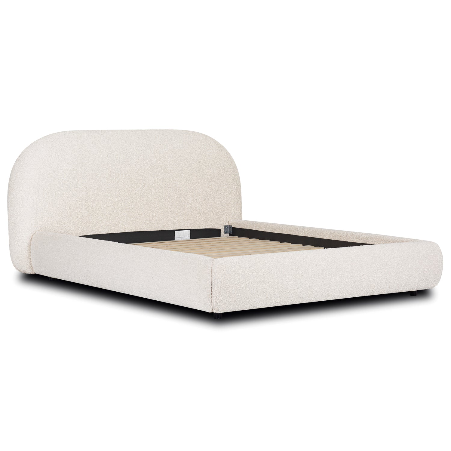 Genoa Bed | Crema White Boucle | Queen 