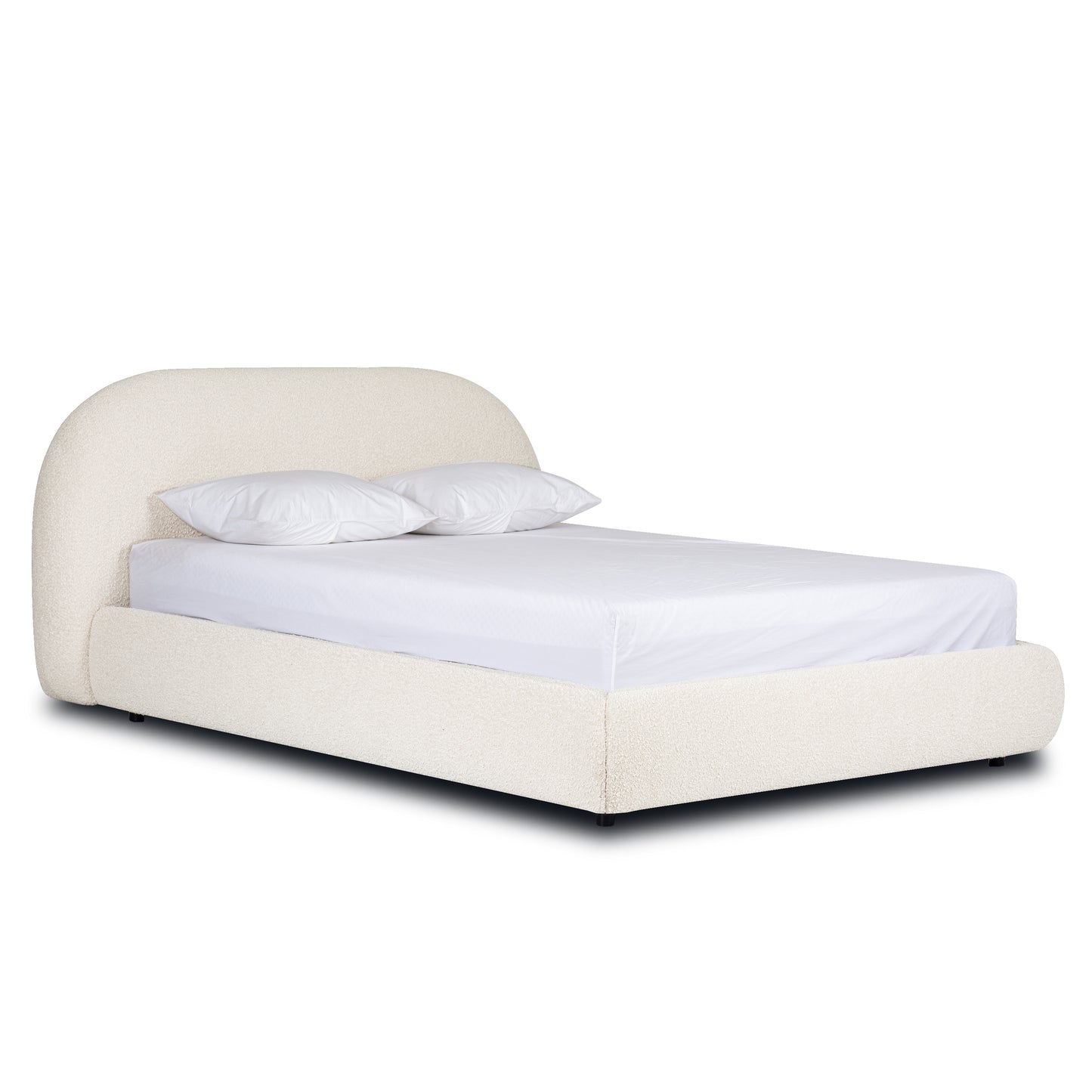Genoa Bed | Crema White Boucle | Queen