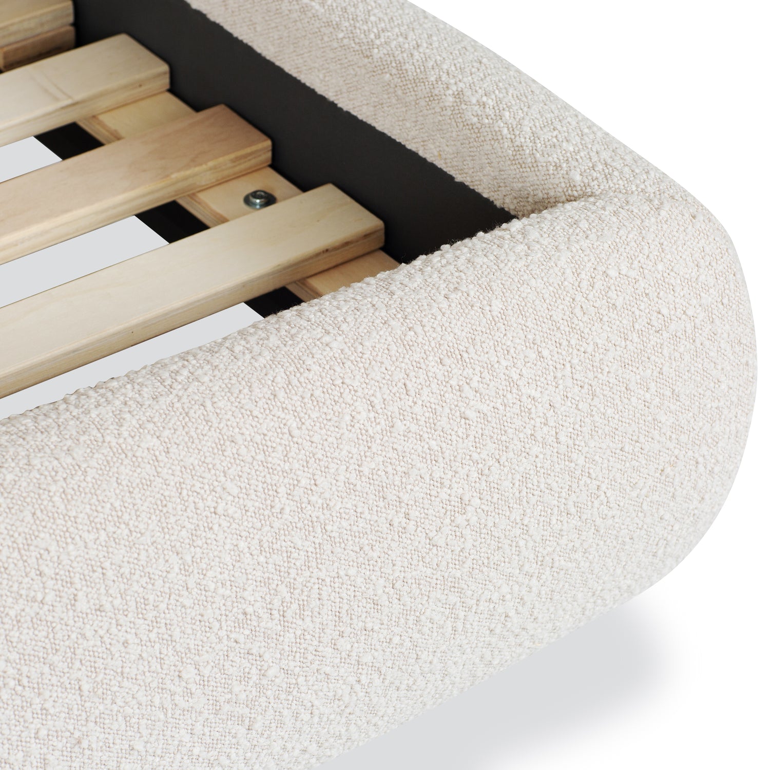 Genoa Bed | Crema White Boucle | Queen 