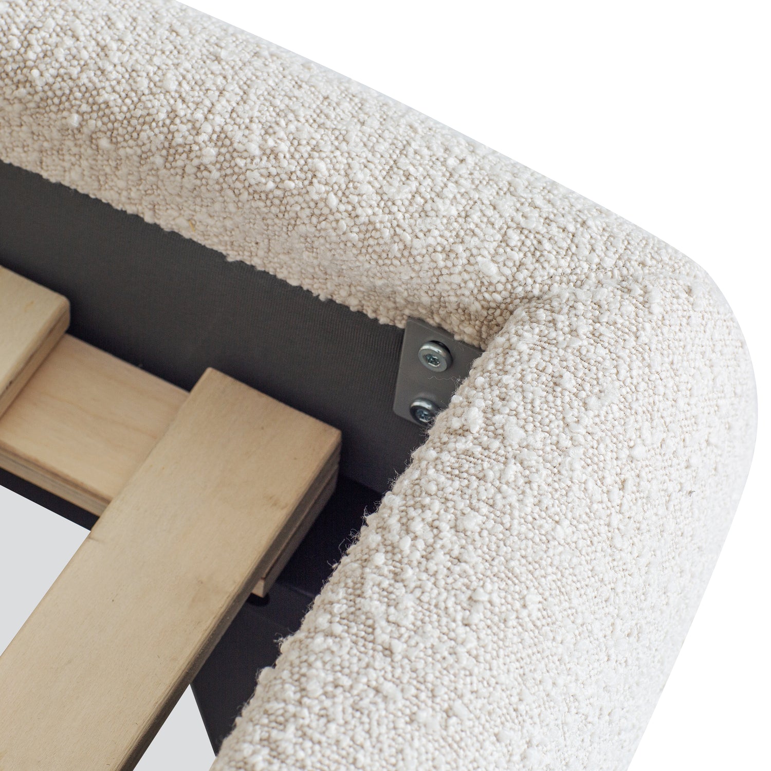 Genoa Bed | Crema White Boucle | Queen 