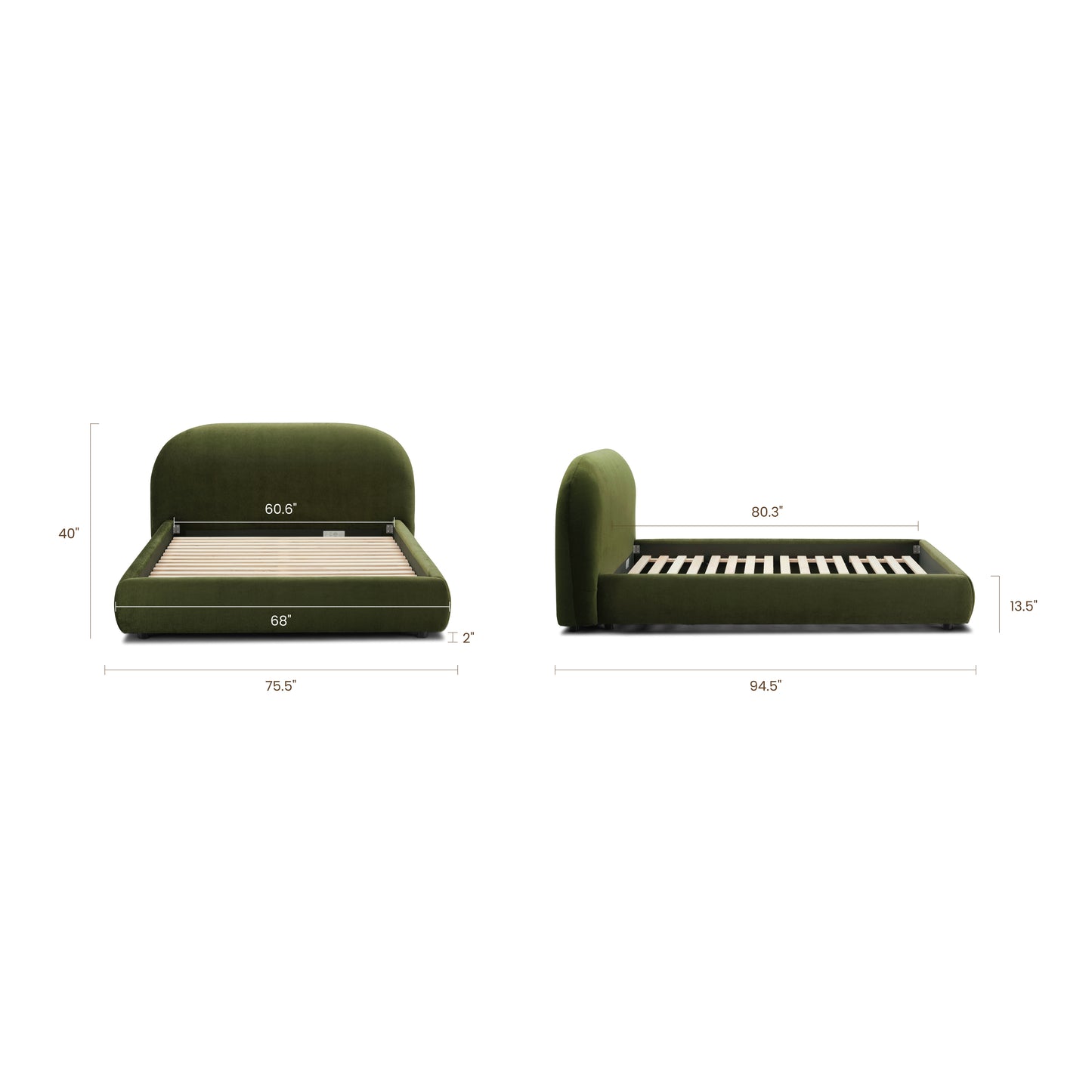 Genoa Bed | Distressed Green | Queen