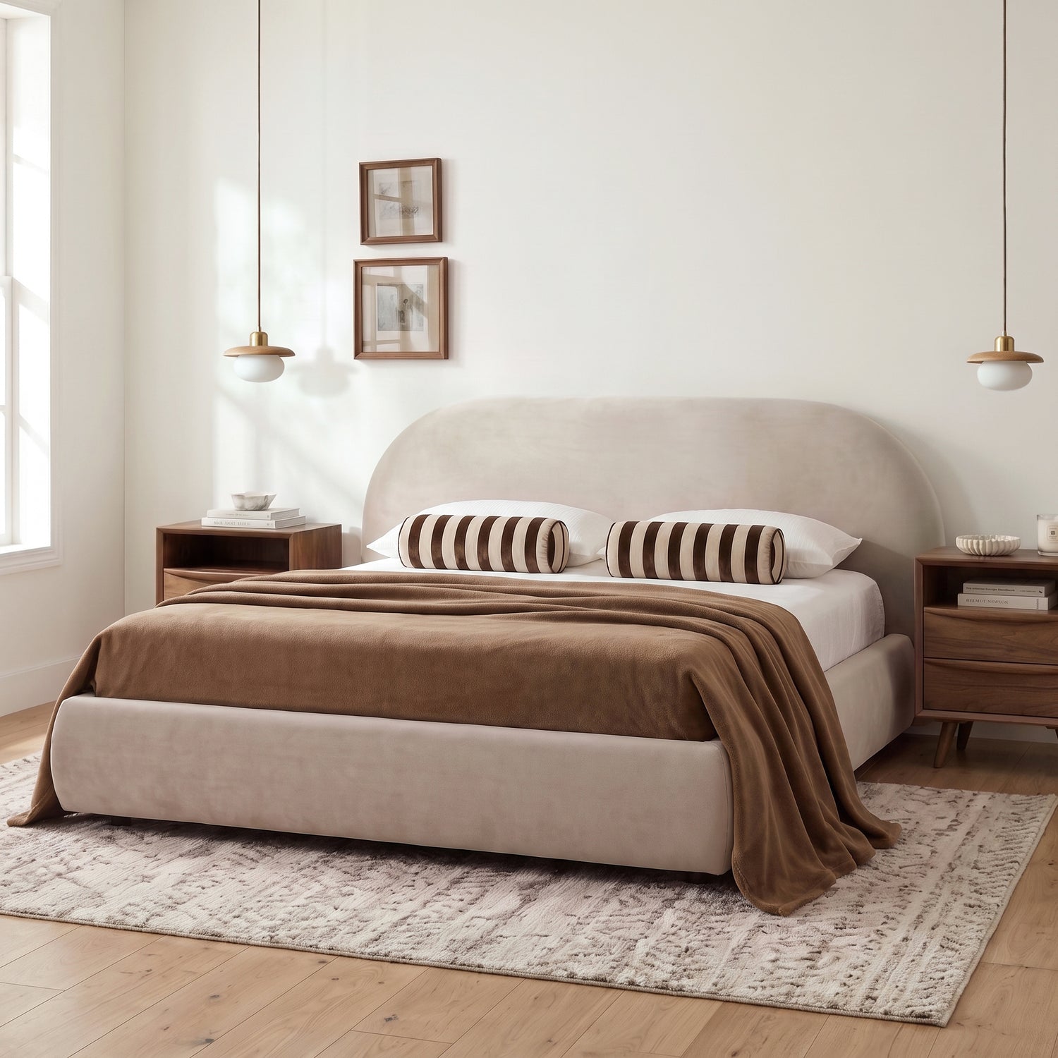 Genoa Bed | Dune Brown | Queen lifestyle_image