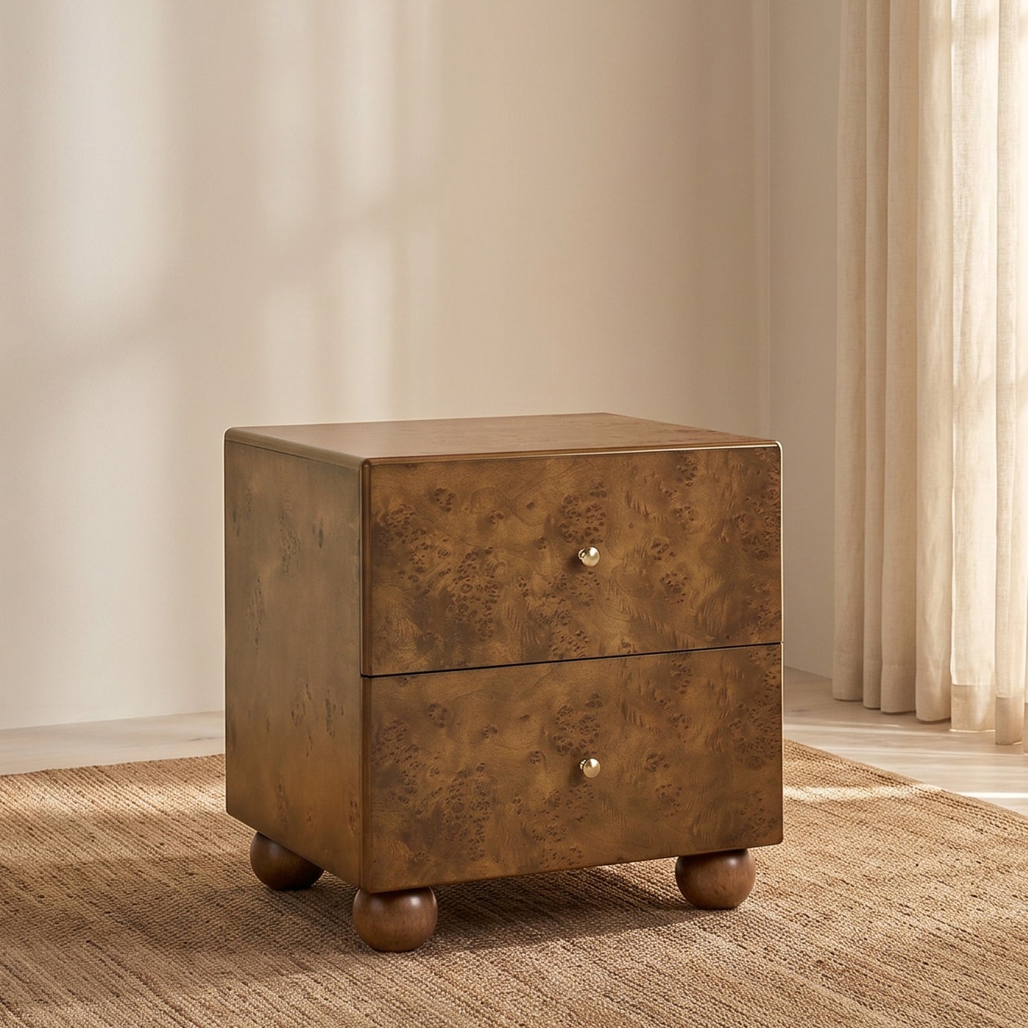 Malea Nightstand | Burl Walnut lifestyle_image