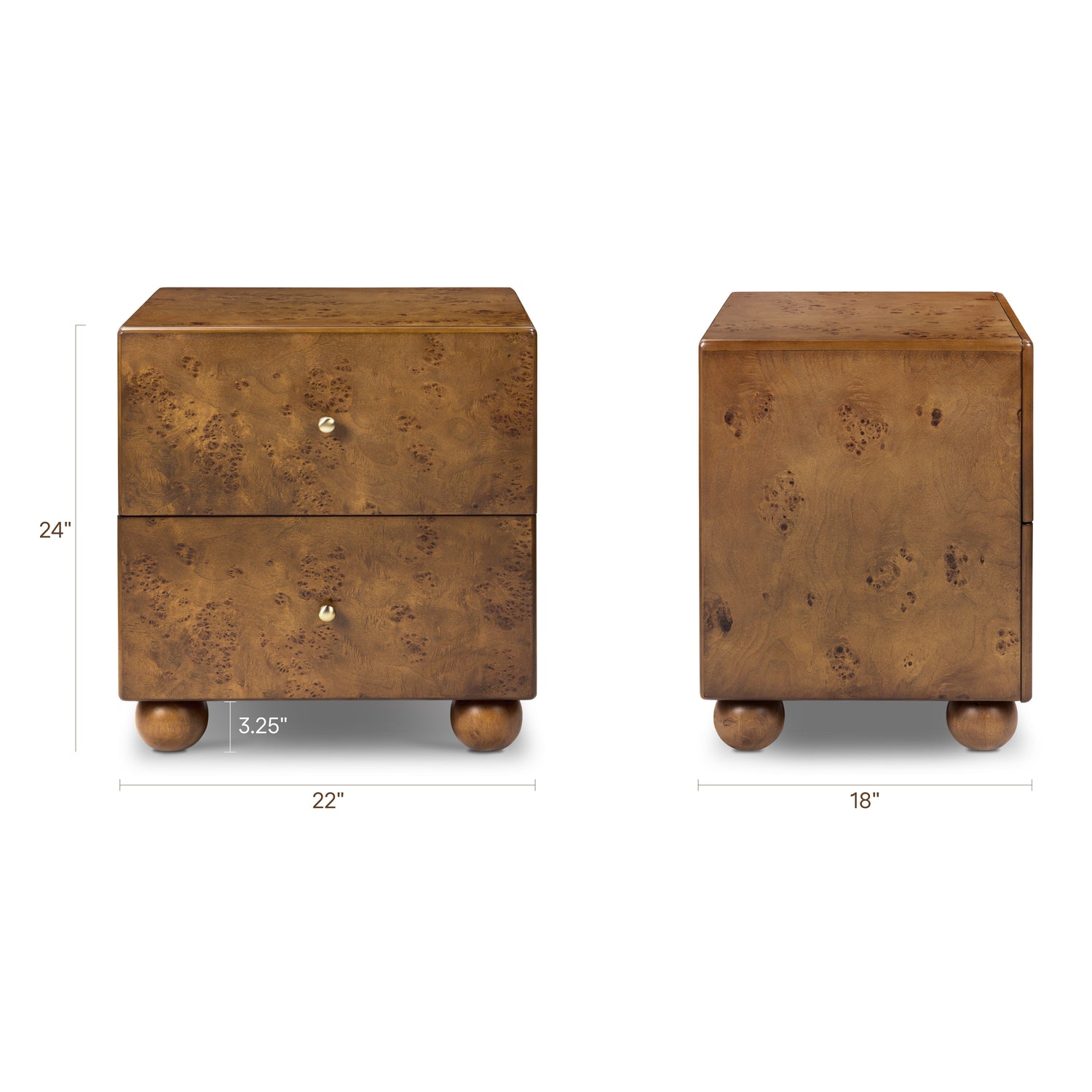 Malea Nightstand | Burl Walnut 