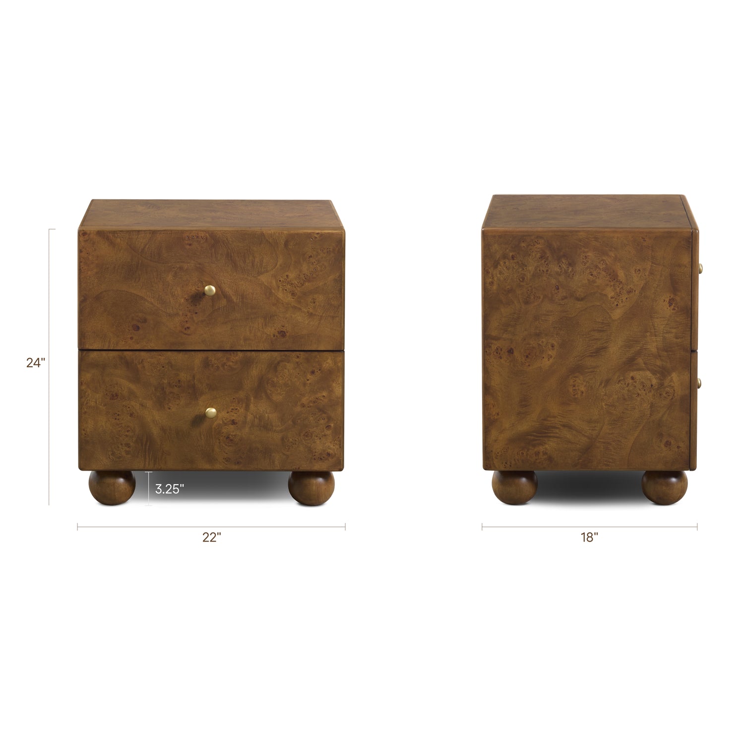 Malea Nightstand | Burl Walnut 