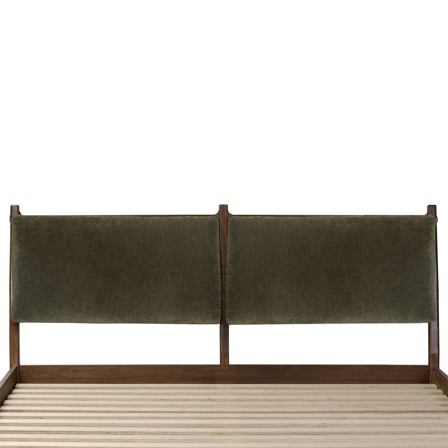 Truro Bed Frame with Fabric Headboard Cushions | Lume Green | King 