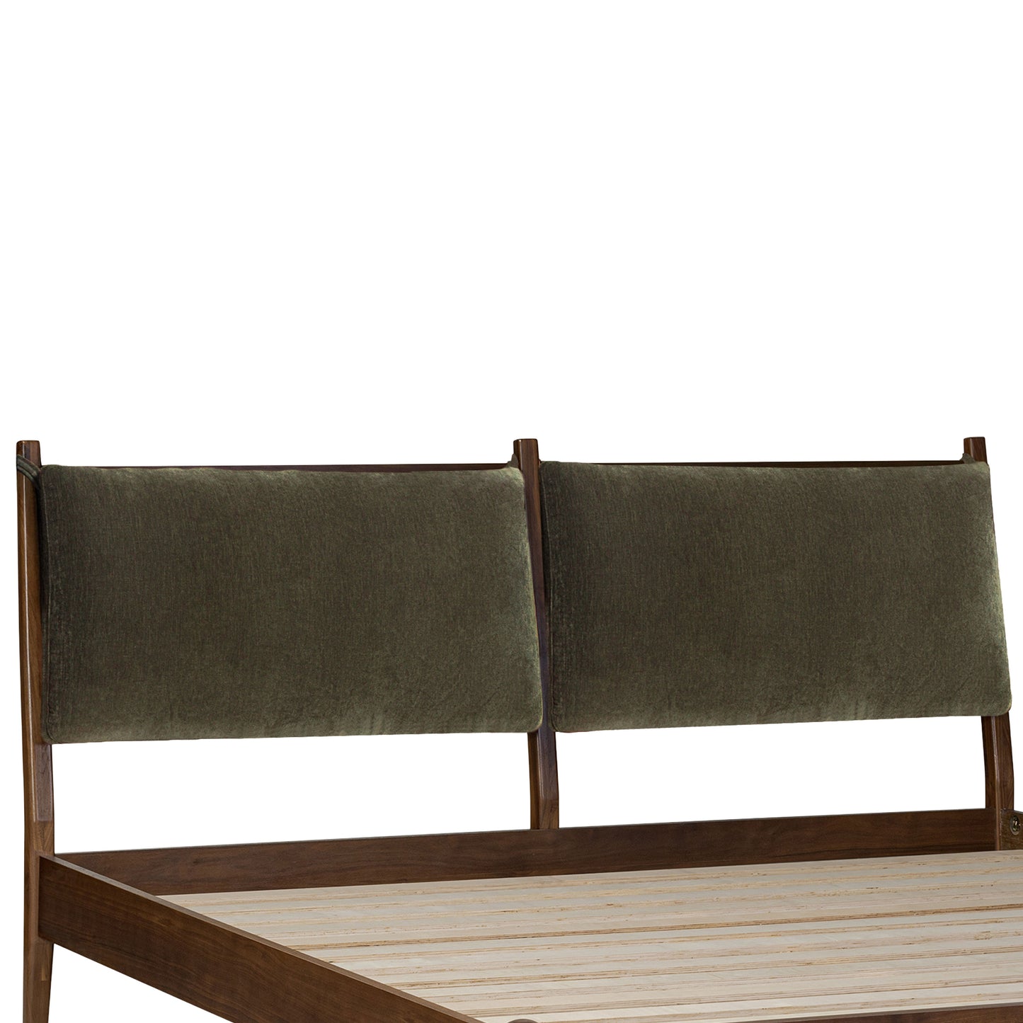 Truro Bed Frame with Fabric Headboard Cushions | Lume Green | King