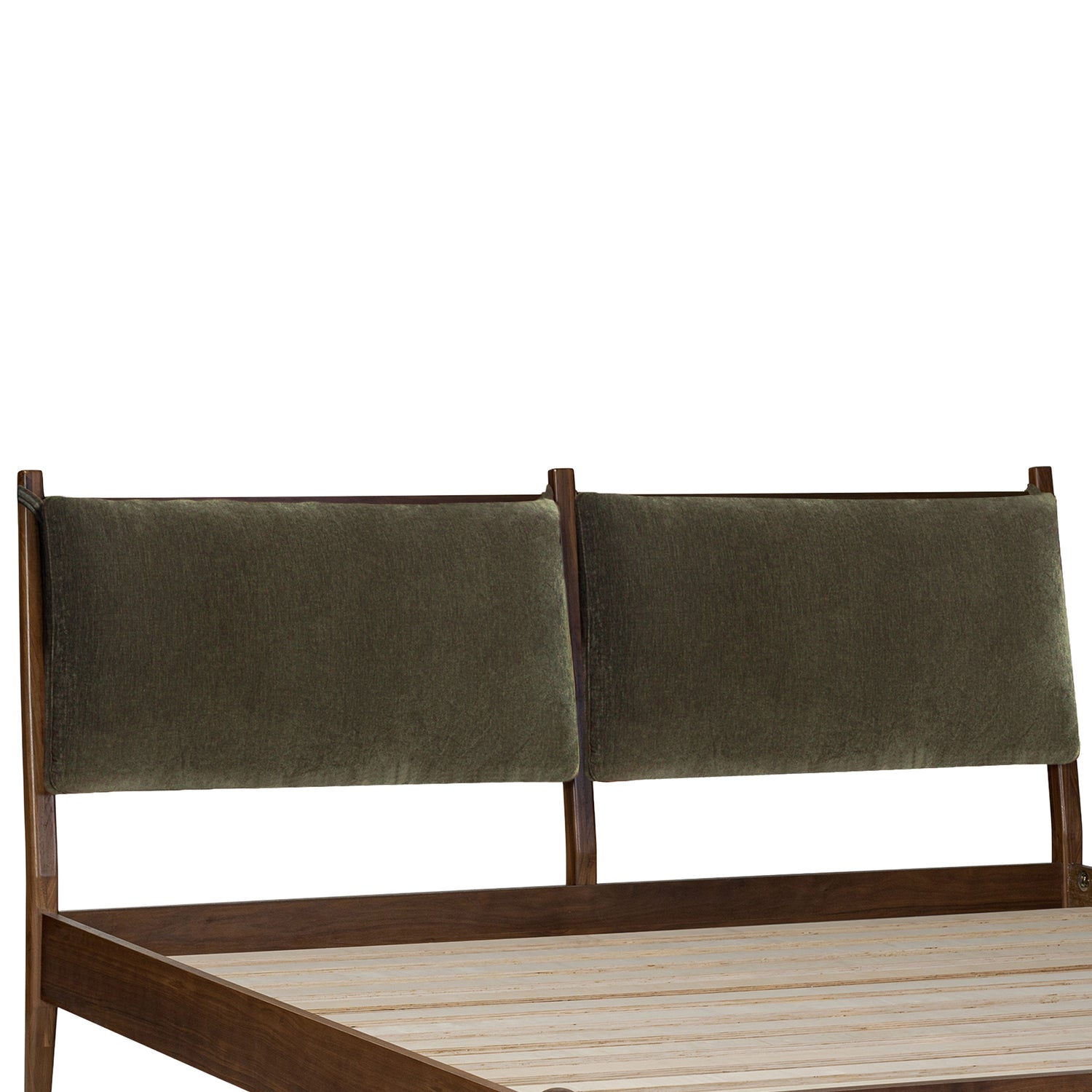 Truro Bed Frame with Fabric Headboard Cushions | Lume Green | King 
