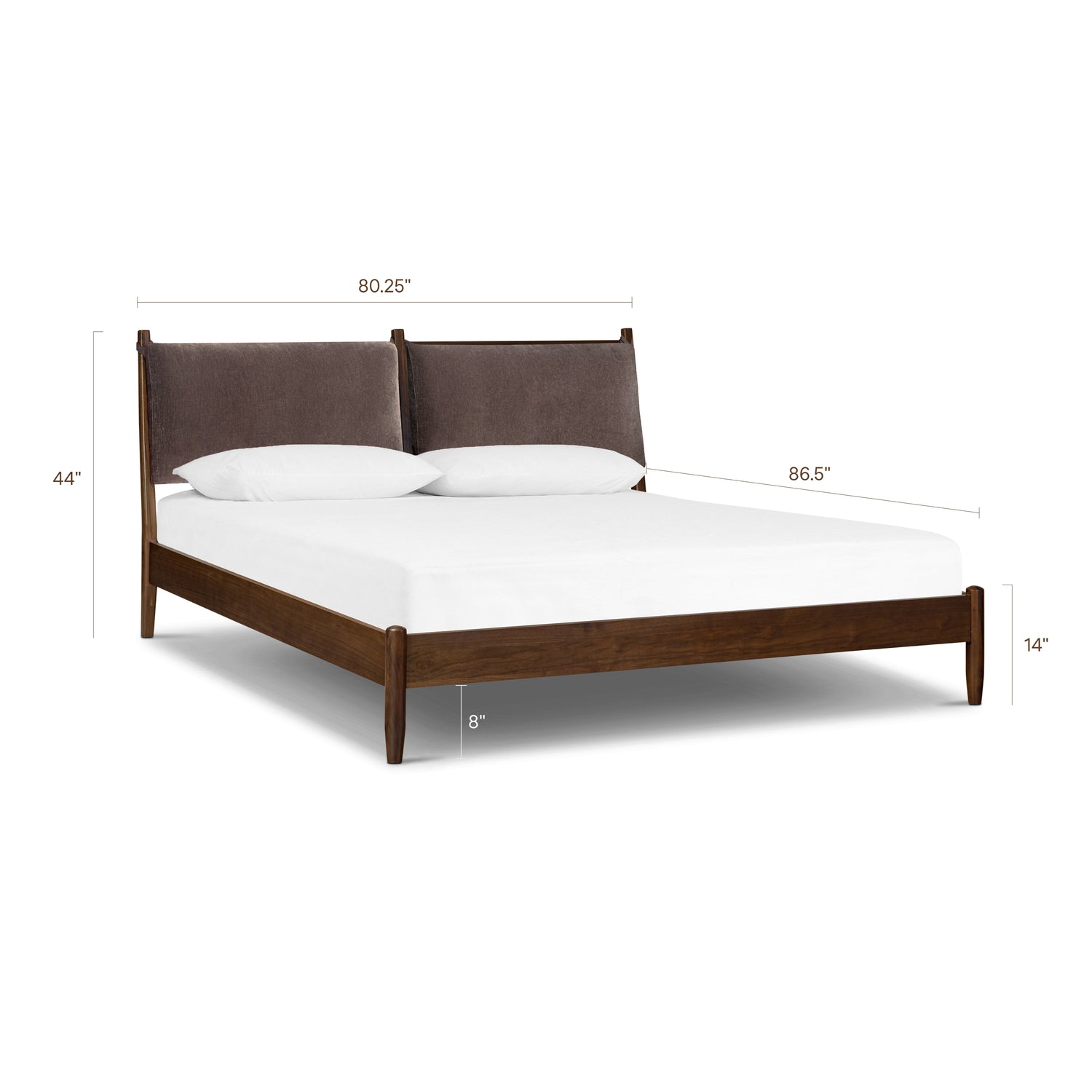 Truro Bed Frame with Fabric Headboard Cushions | Willow Brown | King 