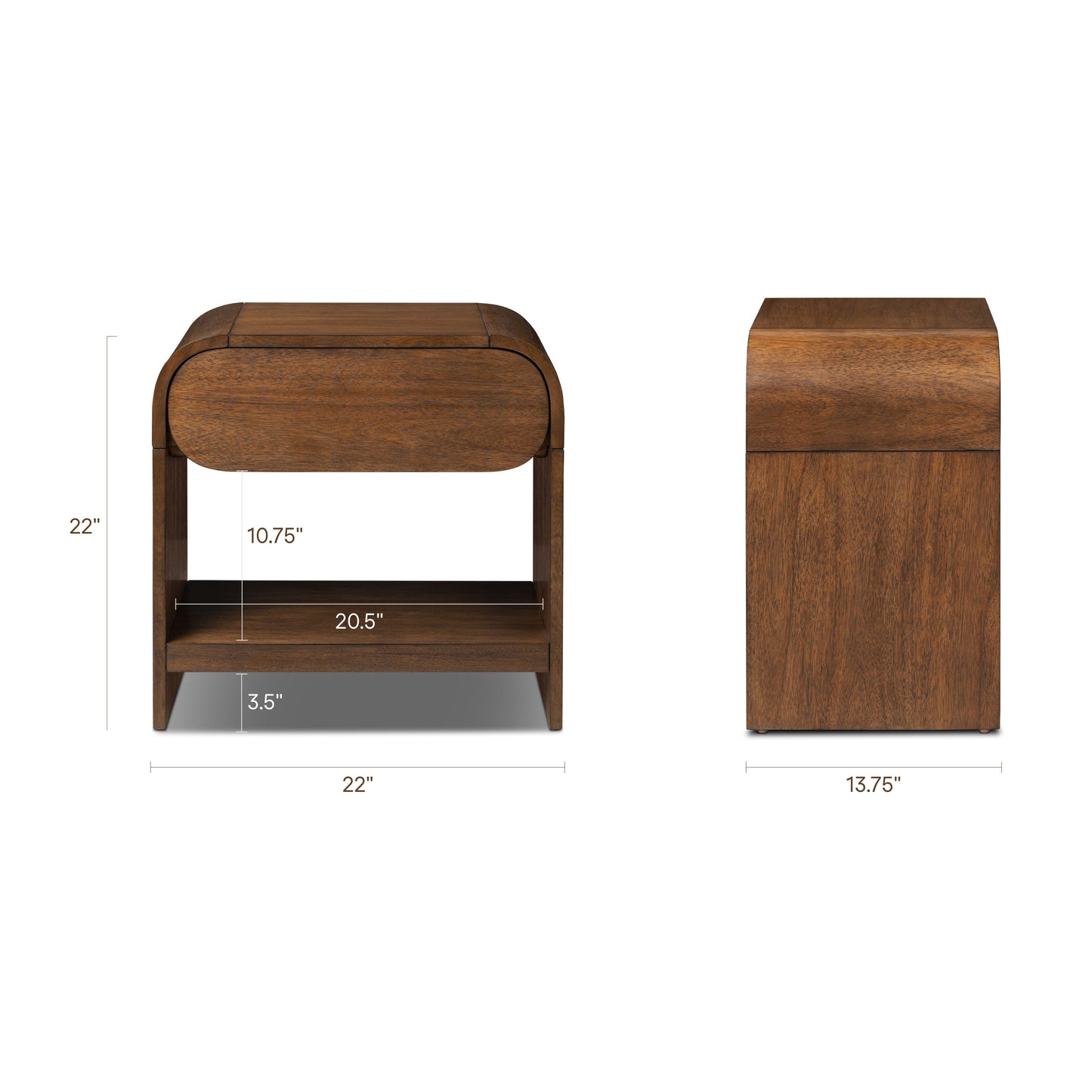 Aledo Nightstand | Walnut