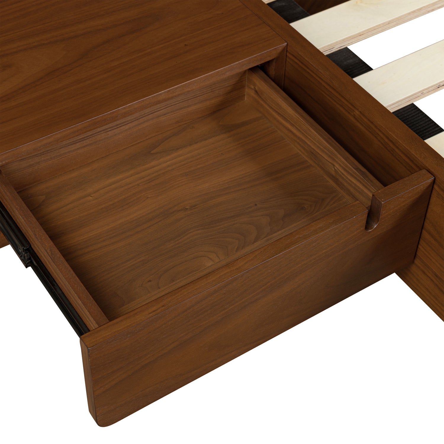 Amalfi Low Profile Bed with Nightstands | Walnut | King 