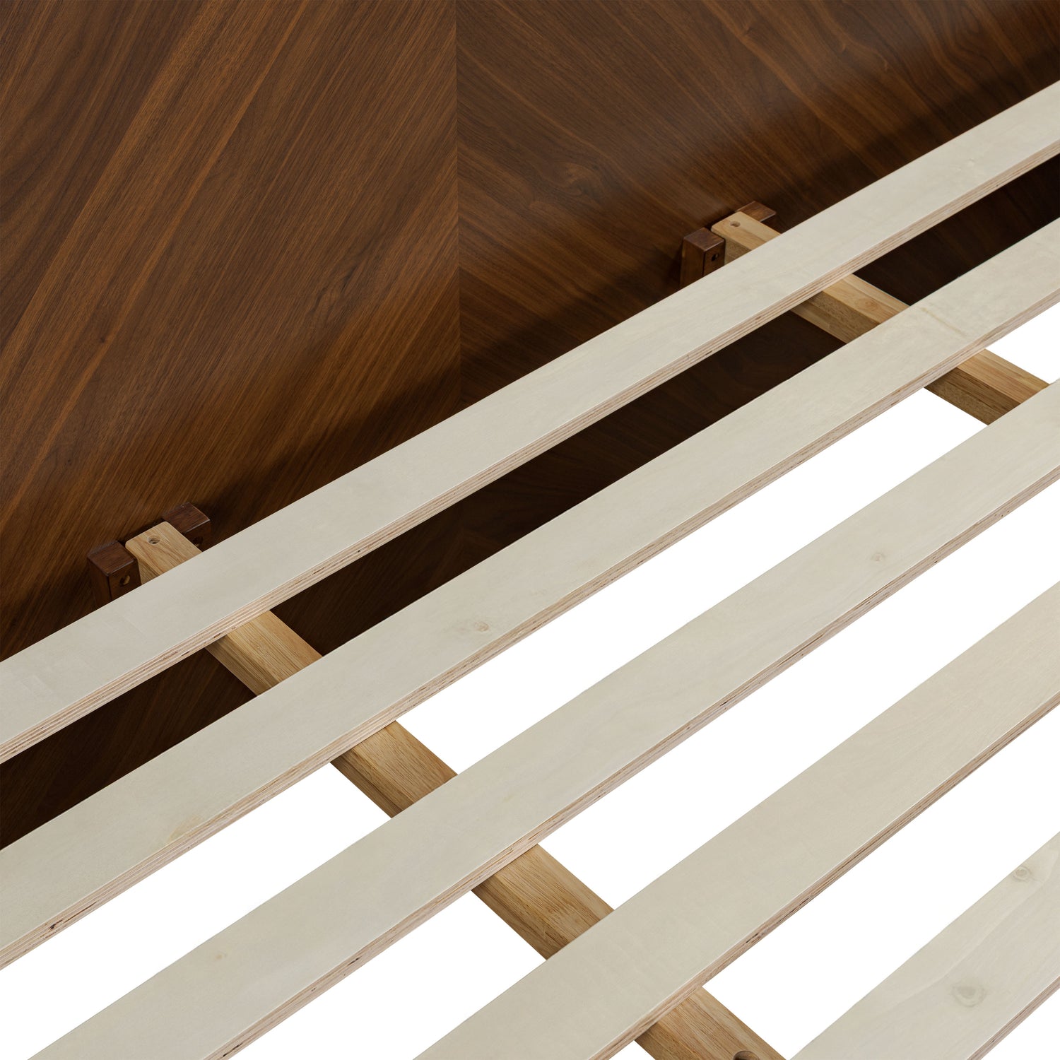 Amalfi Low Profile Bed with Nightstands | Walnut | King 