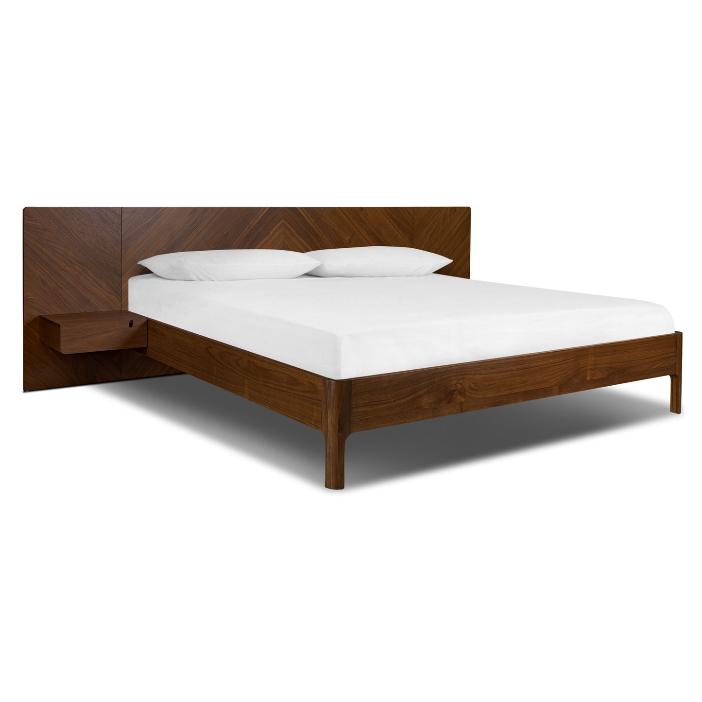 Amalfi Low Profile Bed with Nightstands | Walnut | King