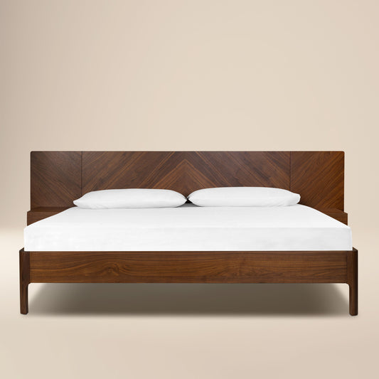 Amalfi Low Profile Bed with Nightstands | Walnut | King