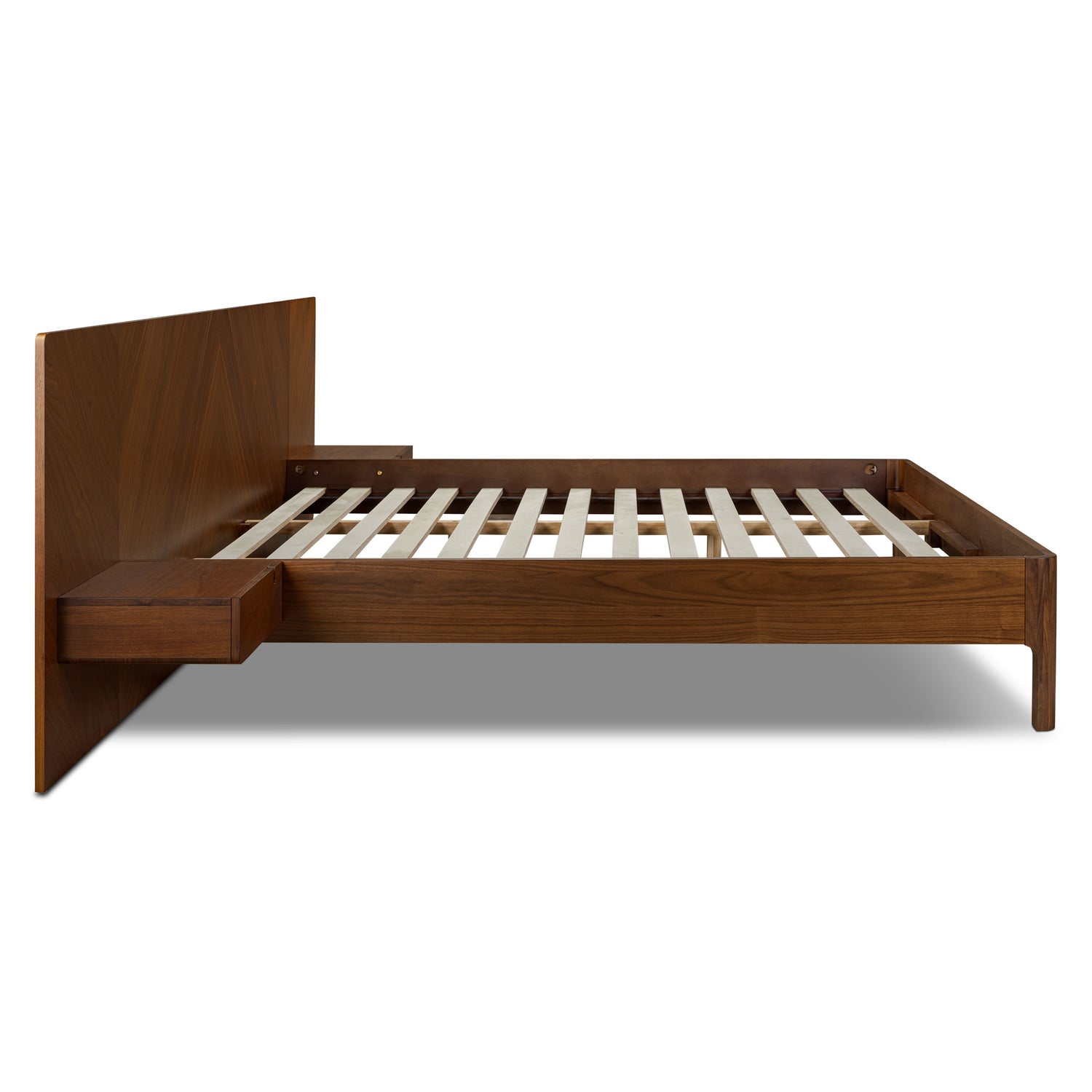 Amalfi Low Profile Bed with Nightstands | Walnut | King 