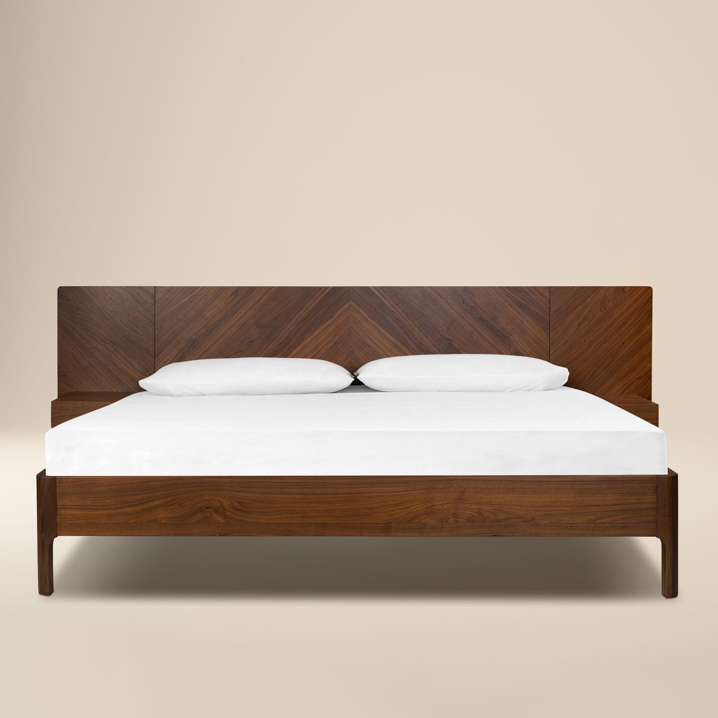 Amalfi Low Profile Bed with Nightstands | Walnut | King