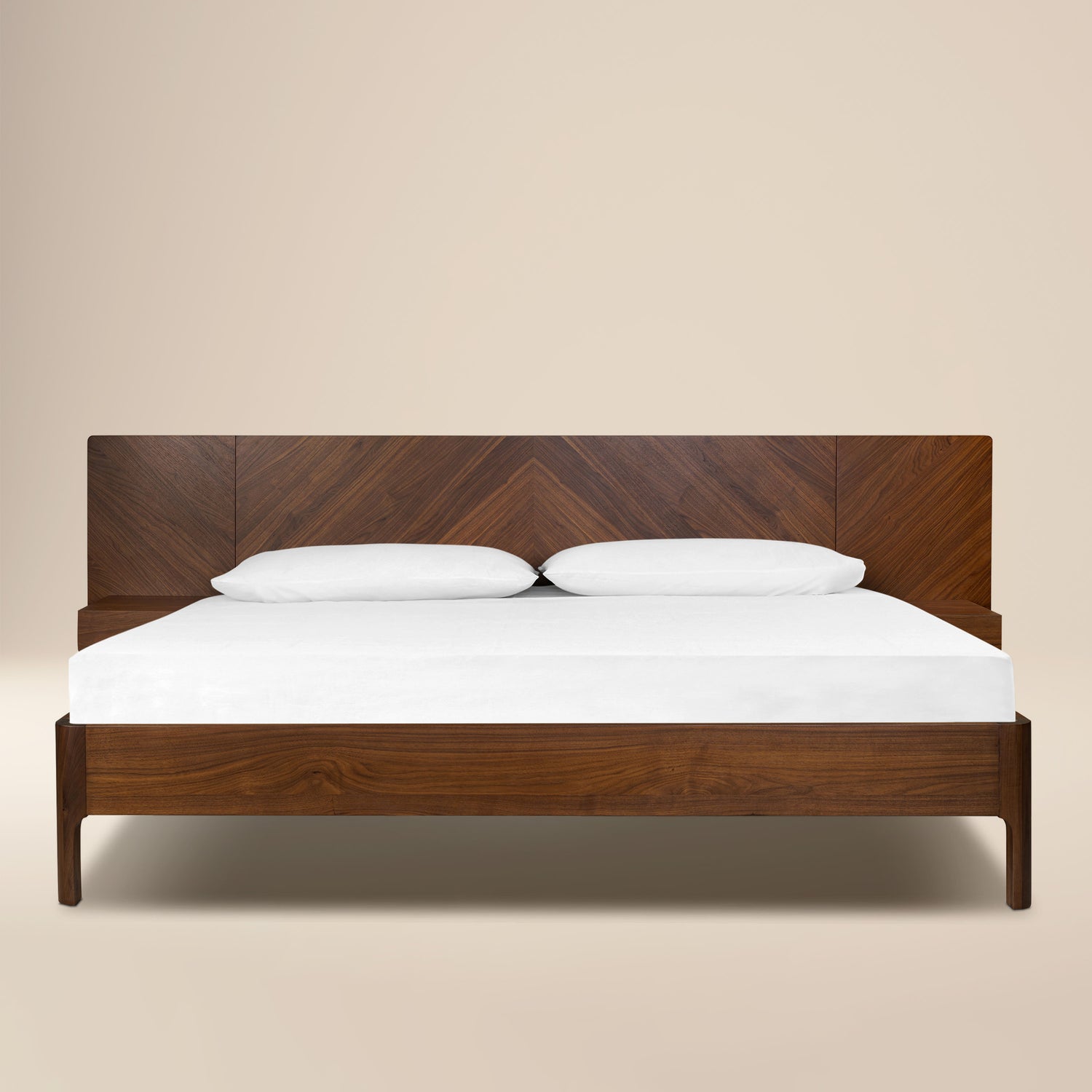 Amalfi Low Profile Bed with Nightstands | Walnut | King 