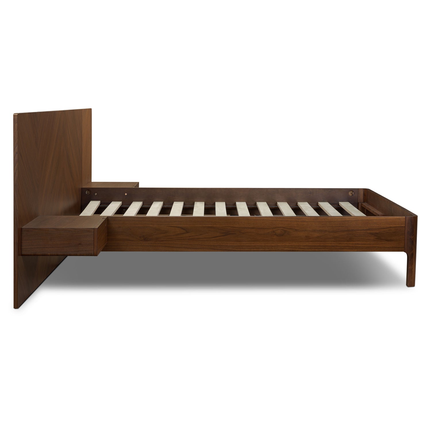Amalfi Low Profile Bed with Nightstands | Walnut | Queen 