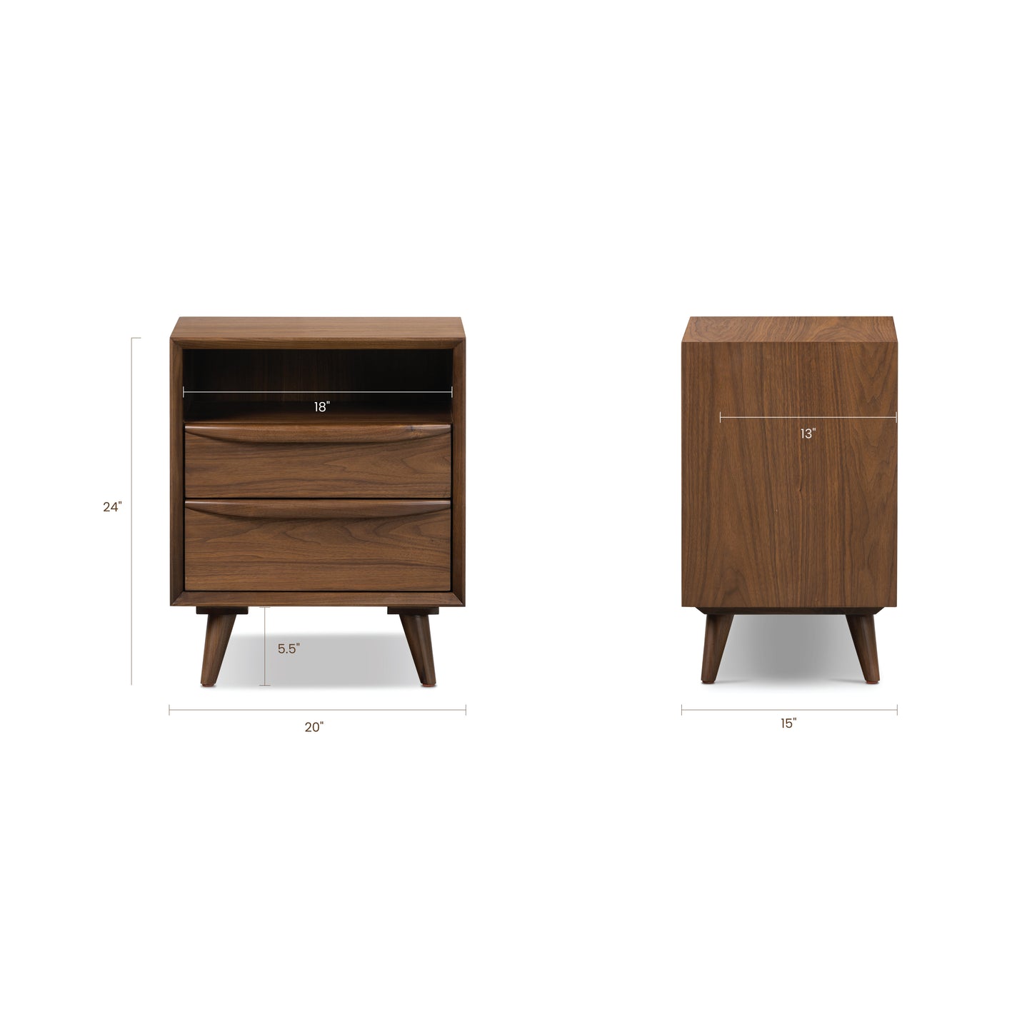 Cura Nightstand | Walnut