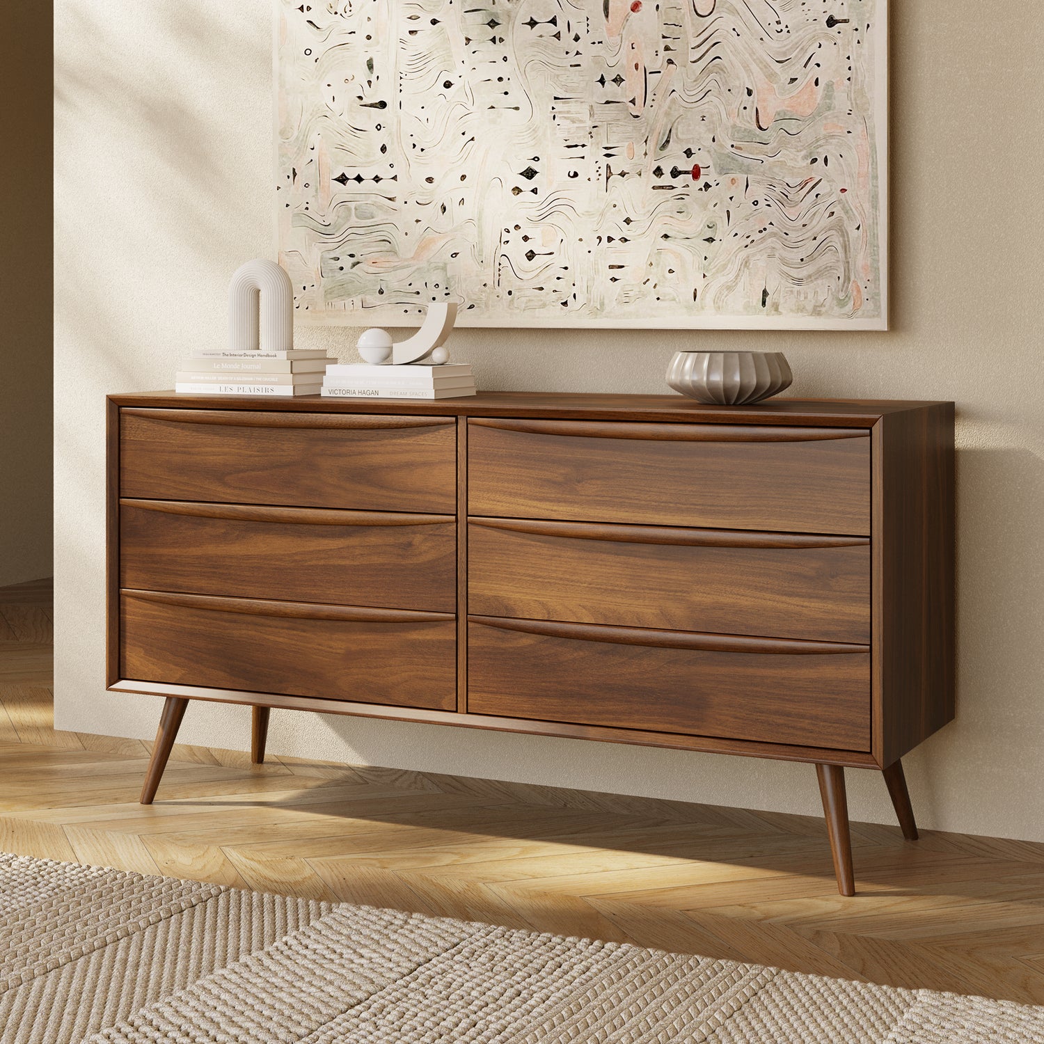 Cura 6 Drawer Dresser | Walnut 