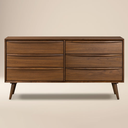 Cura 6 Drawer Dresser | Walnut