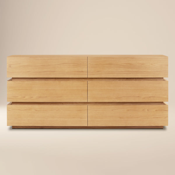 Pino 6 Drawer Dresser | Oak