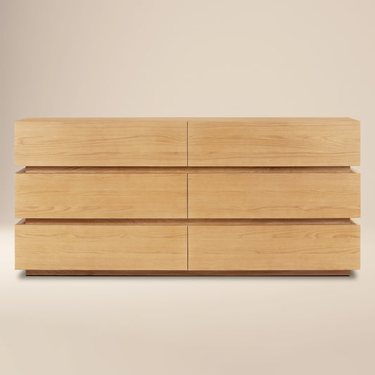 Pino 6 Drawer Dresser | Oak
