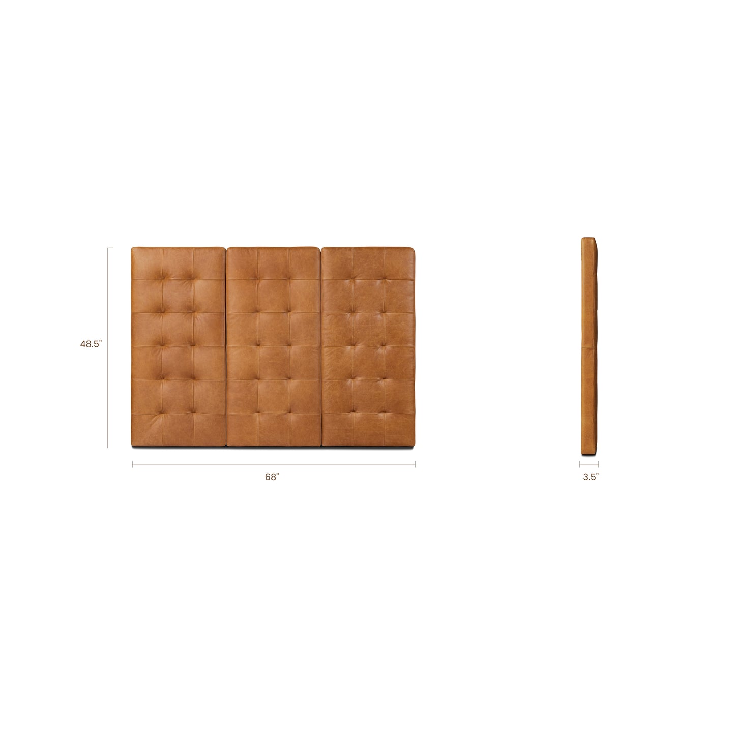 Napa Leather Bed Headboard | Saddle Tan | Queen