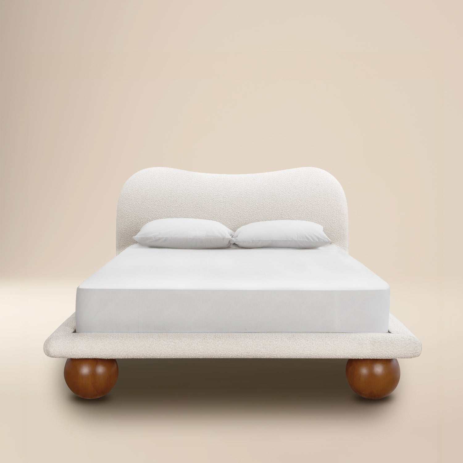 Orbit Bed | Froth White Boucle | Queen 