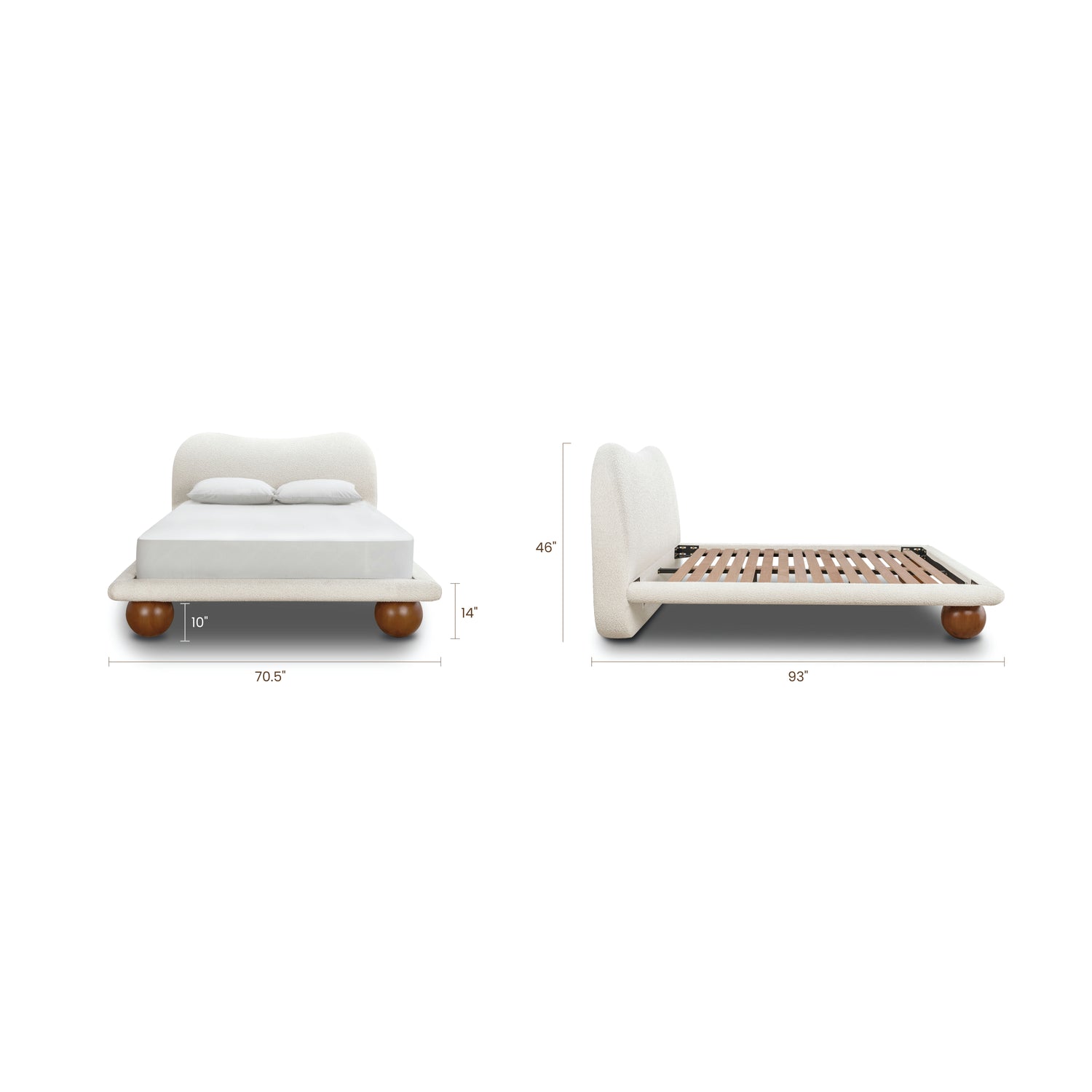Orbit Bed | Froth White Boucle | Queen 
