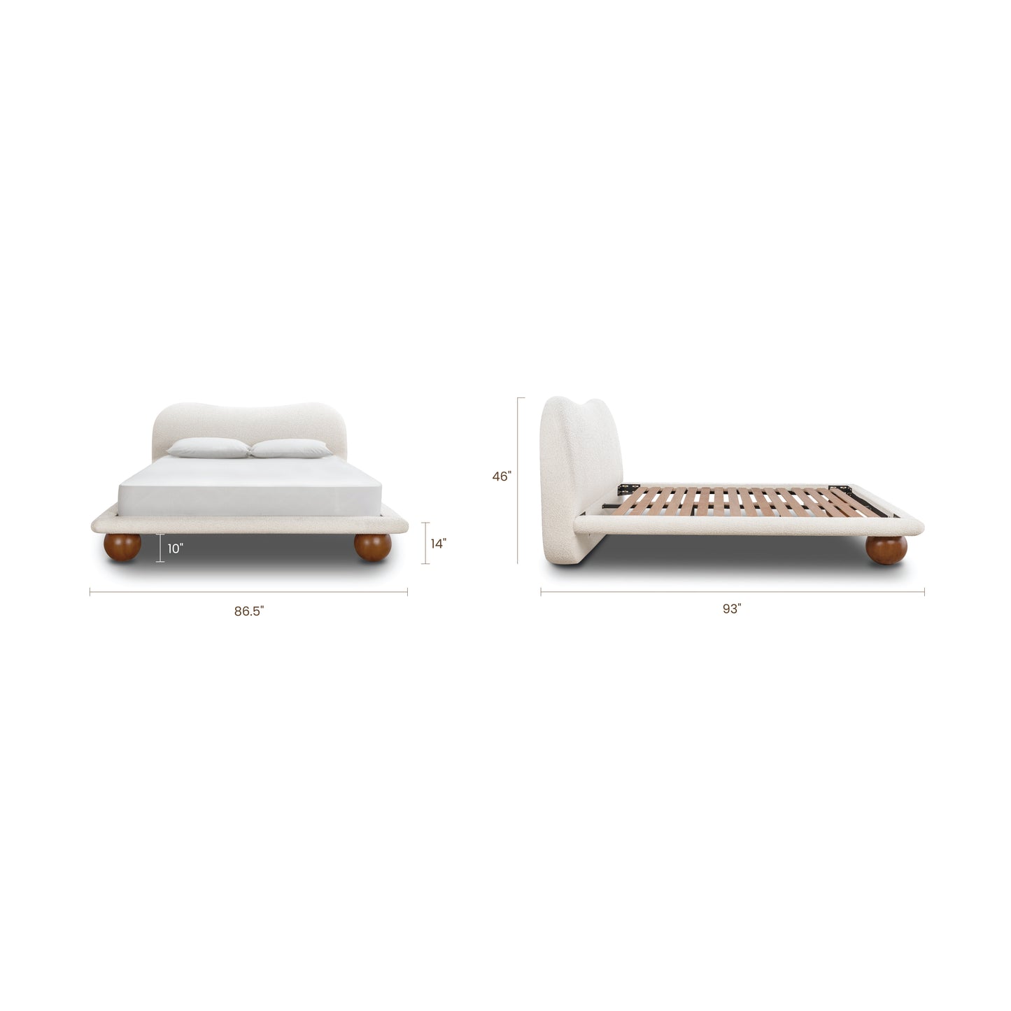 Orbit Bed | Froth White Boucle | King