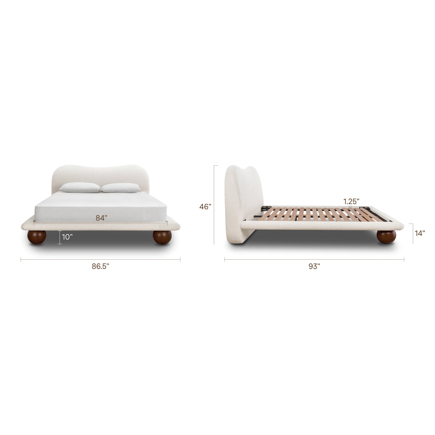Orbit Bed | Froth White Boucle | King 