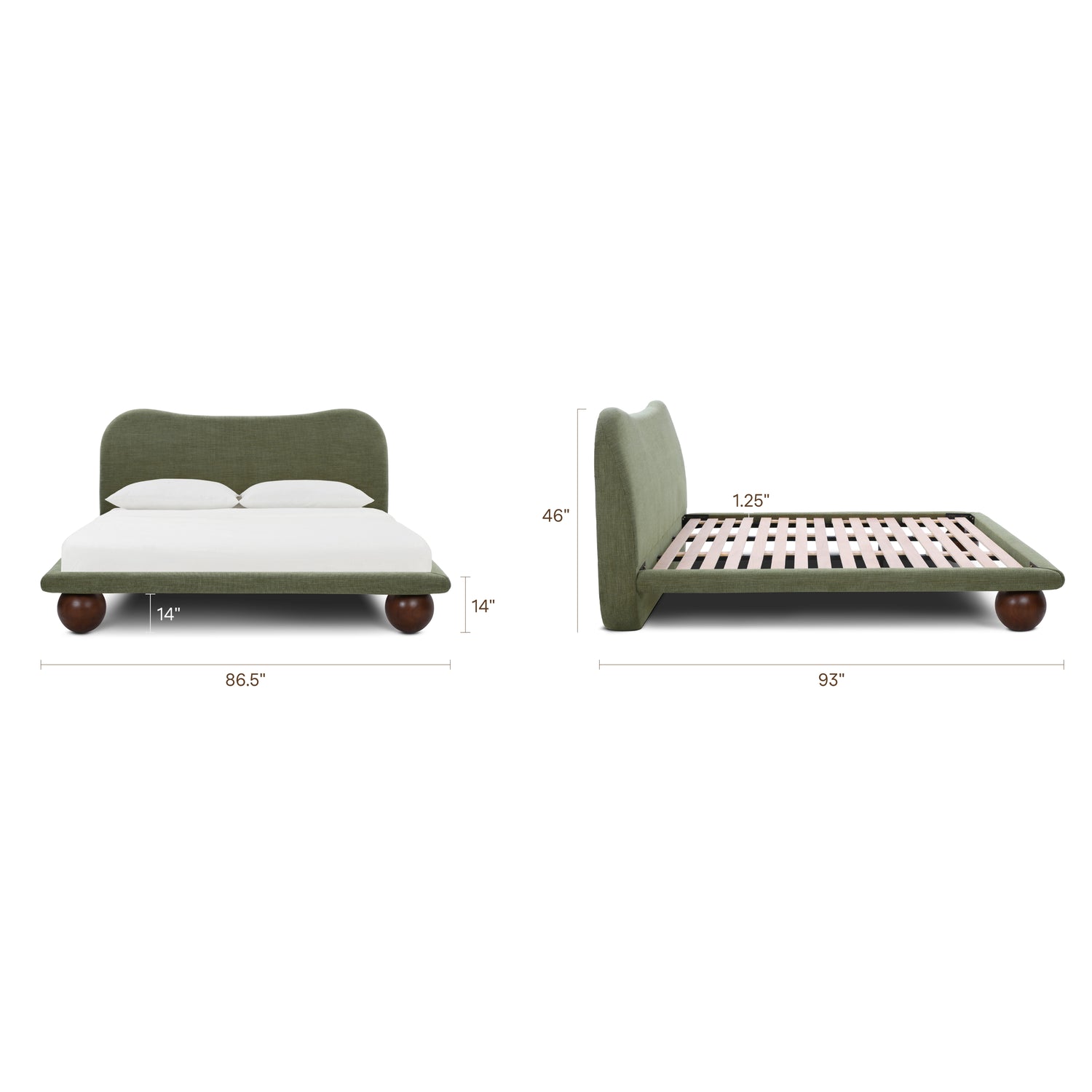 Orbit Bed - Performance Chenille | Moss Green 