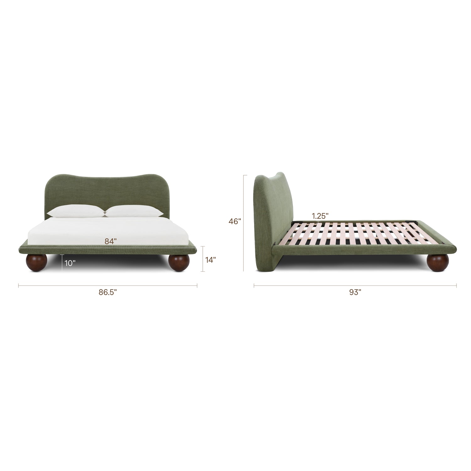 Orbit Bed - Performance Chenille | Moss Green 