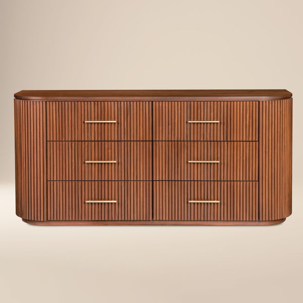 Noir 6 Drawer Dresser | Walnut